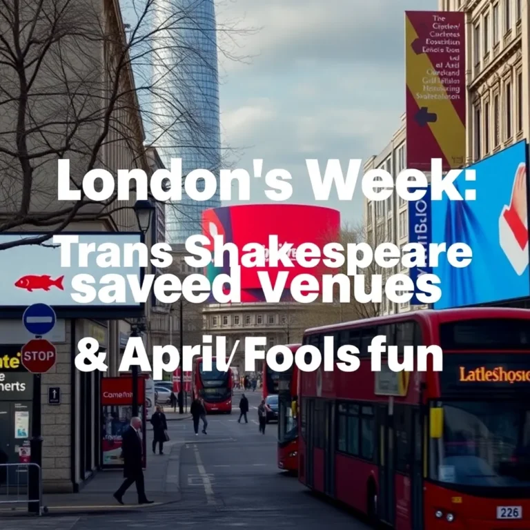 London's Week: Trans Shakespeare, Saved Venues & April Fools Fun