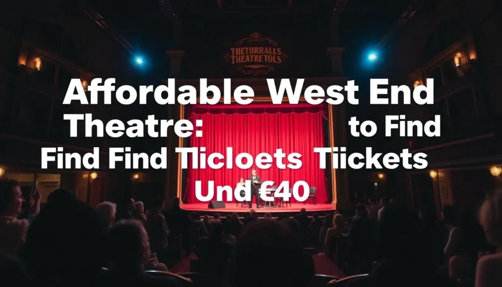 AFFORDABLE WEST END THEATRE: HOW TO FIND LONDON TICKETS UNDER £40