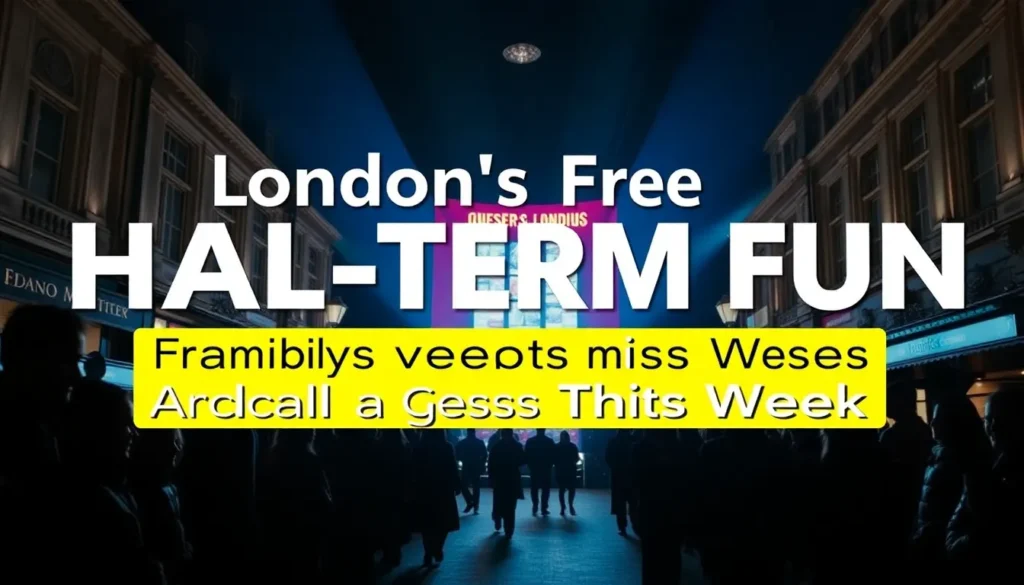 London's Free Half-Term Fun: Family Events & Local Gems This Week 2026 LONDON'S FREE HALF-TERM FUN: FAMILY EVENTS & LOCAL GEMS THIS WEEK