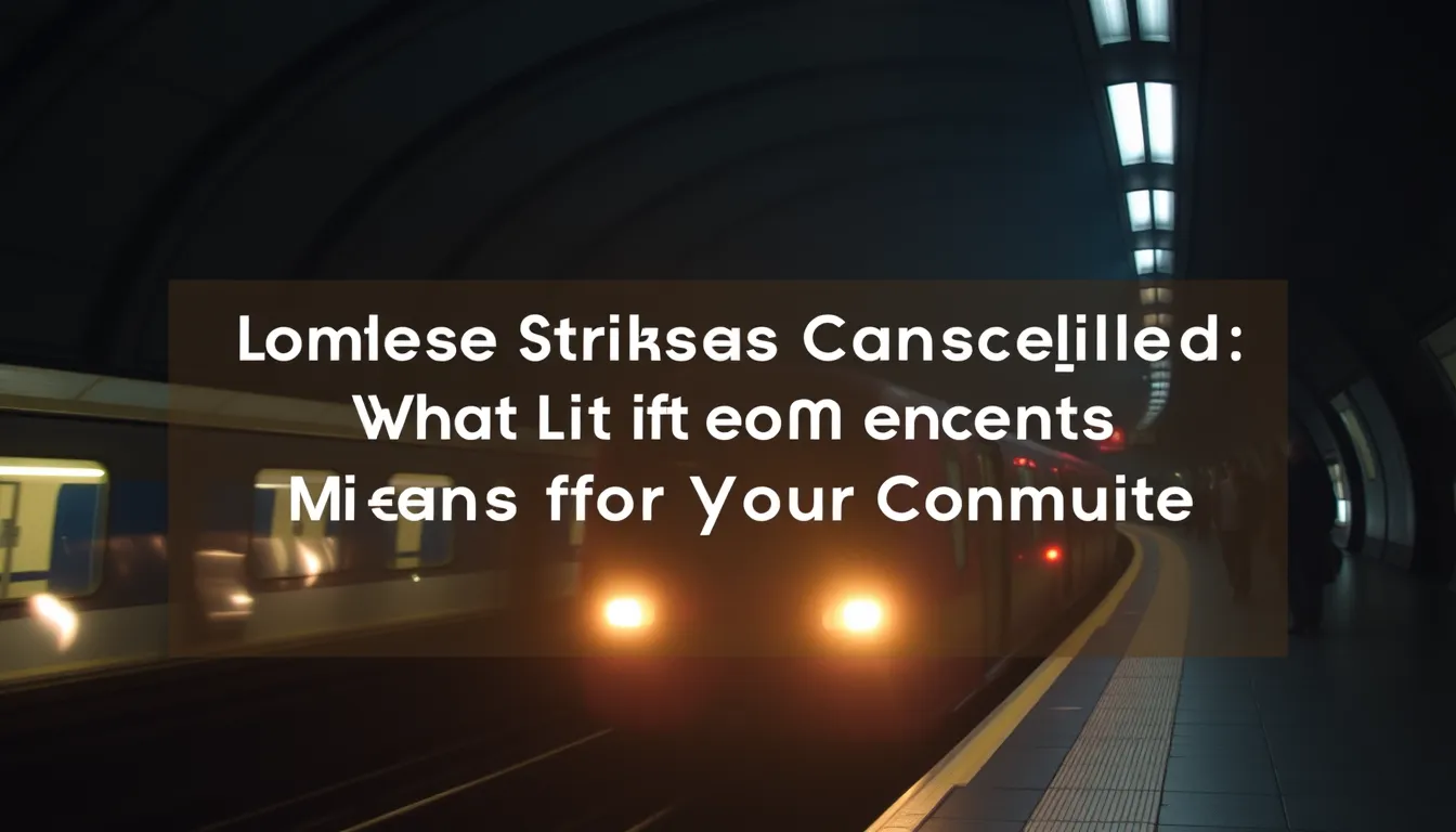 LONDON TUBE STRIKES CANCELLED: WHAT IT MEANS FOR YOUR COMMUTE