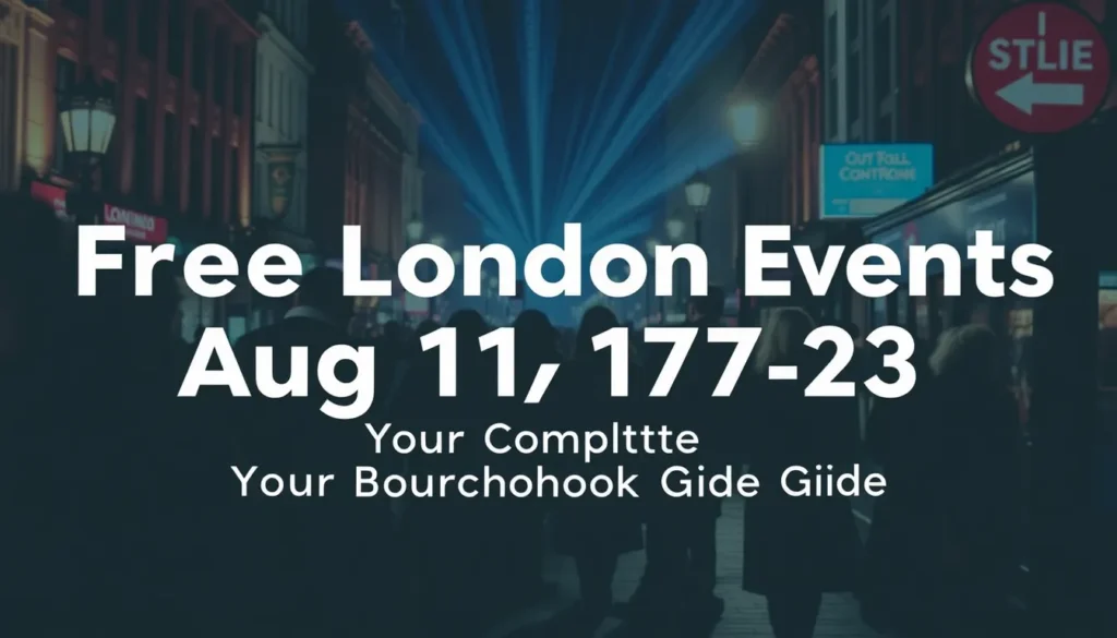 FREE LONDON EVENTS AUG 17-23: YOUR COMPLETE NEIGHBOURHOOD GUIDE
