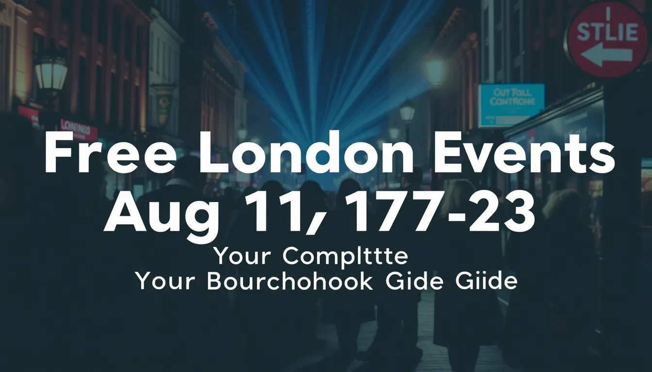 FREE LONDON EVENTS AUG 17-23: YOUR COMPLETE NEIGHBOURHOOD GUIDE